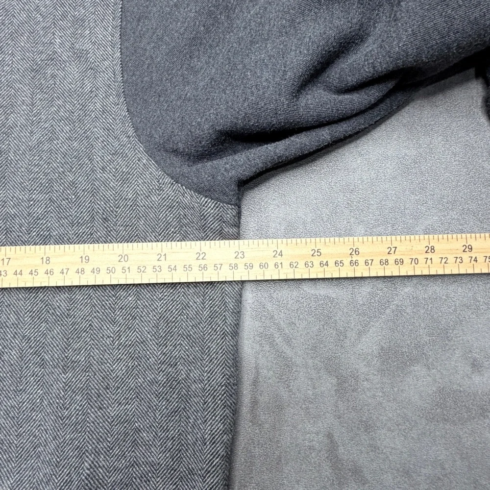 Ted Baker Bomber Jacket Mens 5 XL Gray Herringbone Wool Blend Zip Front Hybrid